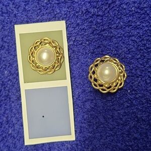 Vintage Gold-toned faux pearl earrings